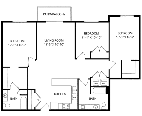3x2 Ward floor plan